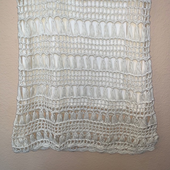 Linea Domani Beige Crochet Boho Dress Medium - Picture 3 of 8